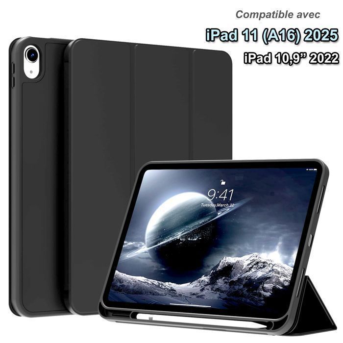 Housse Protection IPad 10 2022 & IPad 11 2025 - Coque Souple Bleu Clair - TECHGEAR