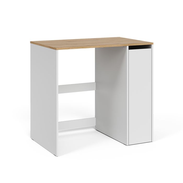 Armoire machine à laver Viktor 93.6x88.2cm avec compartiments et porte Blanc/Chêne Artisan Vicco 57506