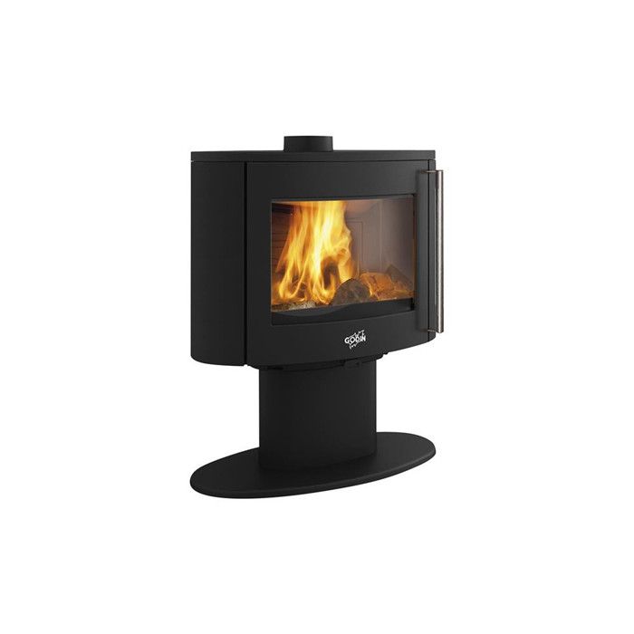 Poêle à bois - COGGIA 1 VITRE SUR PIED - Finition noire - Double combustion - Compatible RT2012