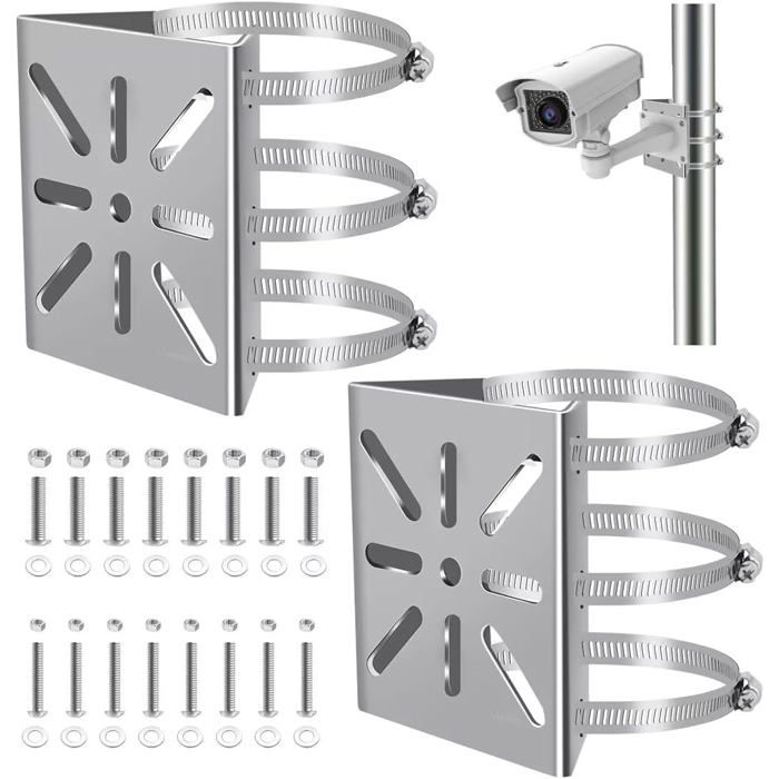 Lot De 2 Supports Pour Caméra De Chasse – Fixation Arbre/Mur, Tête 360°, Filetage 1/4”, Acier Anti-Rouille, Charge 10 Kg