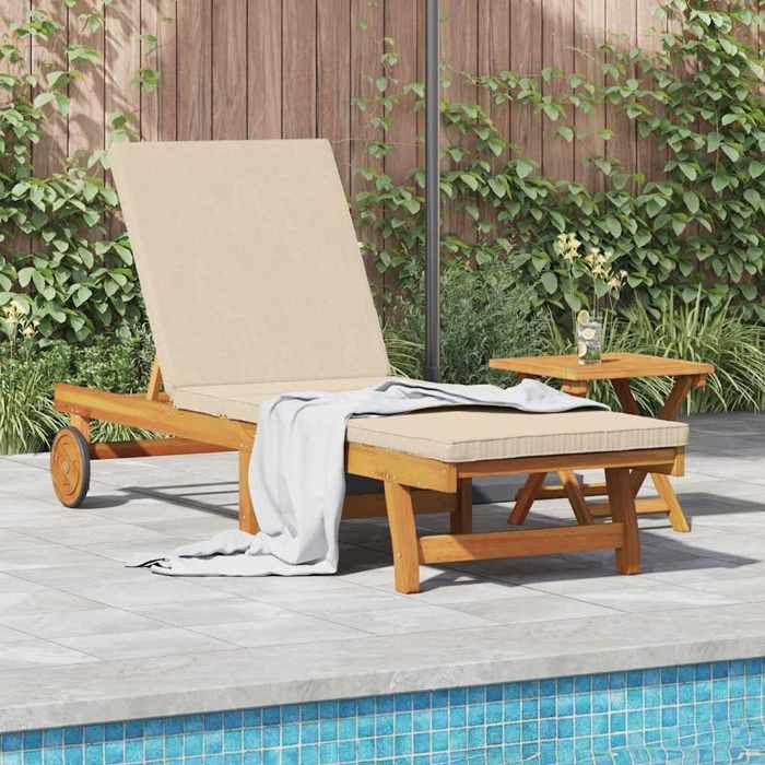 BEWI®Transat - 2 pcs - Bain de SoleilTransat Jardin double - Marron 40x40x40cm Bois dacacia massif &FR317138