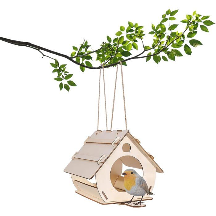 Meilleurs prix pour Maison Doiseaux Cabane en Bois pour Oiseaux Mini Nichoir Abri pour Vos Amis à Plumes 16 x 10 x 13cm (Assemblage Requis) Label
