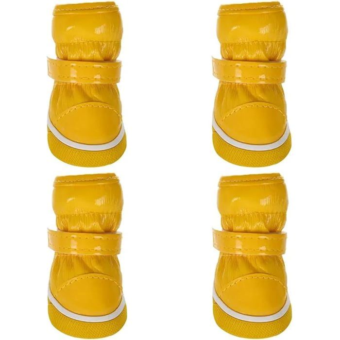 Bottes et chaussons pour chien - AUTREMENT - PROTECTION DES PATTES GUÊTRES - Taille 4 - Jaune - Semelle antidérapante