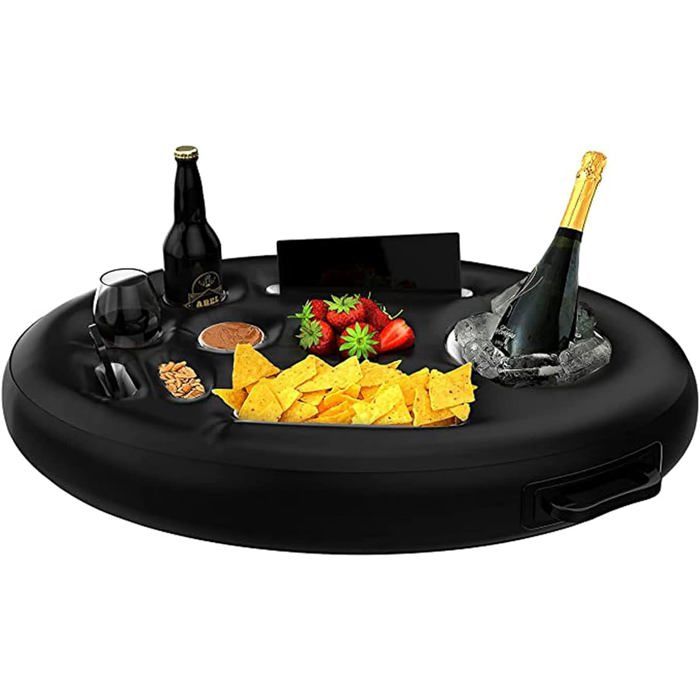 Bar flottant pour piscine - Gonflable - 8 trous - Porte-gobelet - Plateau flottant - Facile à gonfler