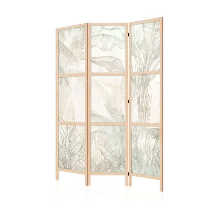 Paravent intérieur unilatéral - LumaSoul - 5-3-26-0-3d-1-1-3 - 3 pièces - 135x172 cm - Feuilles Japonaises 12