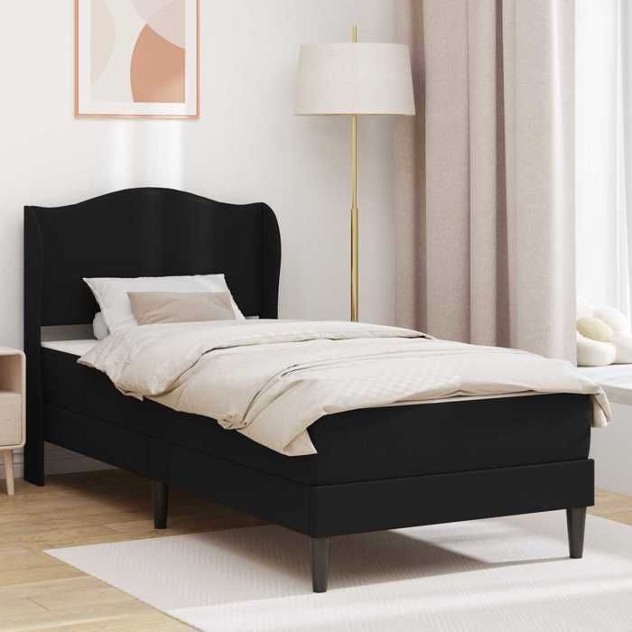 vidaXL Cadre de lit avec tête de lit Noir 90 x 190 cm Simili cuir 3415362