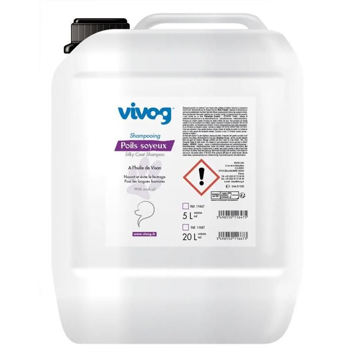 Shampoing pour chien poils soyeux Vivog - blanc - Blanc - 200 ml Shampoing pour chien poils soyeux Vivog - blanc - Blanc - 200 ml