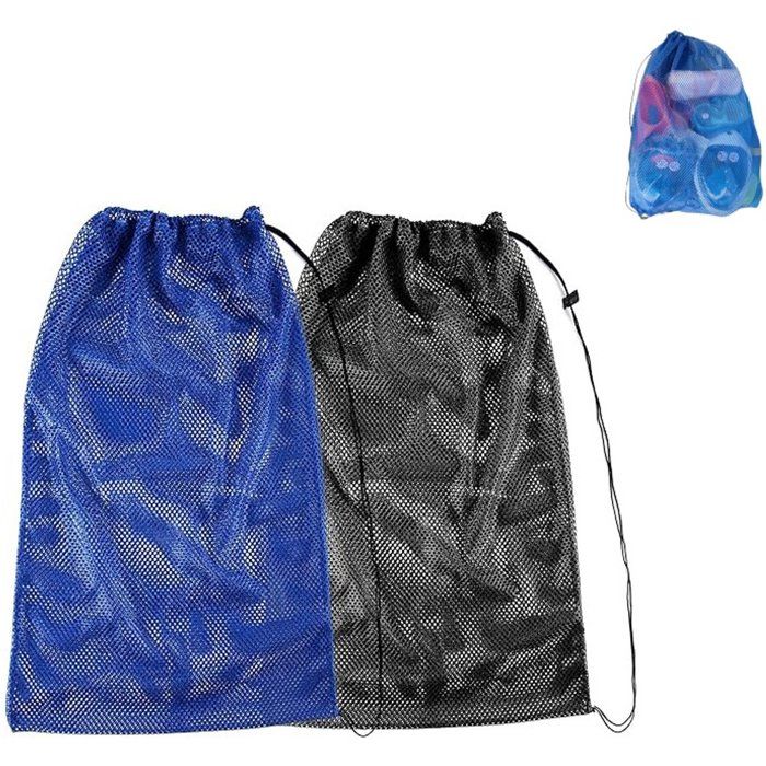 Sac Filet De Rangement Respirant À Cordon 68x48 cm Lot De 2 Équipement Plongée Natation Plage Sport