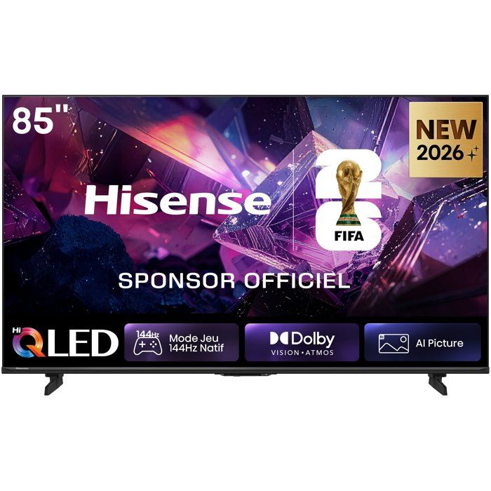 Hisense 85E7S Pro - TV QLED 85 (215 cm) - 4K UHD 3840x2160 - 144 Hz - Caisson de basses intégré - HDR10+ - Smart TV - 4x HDMI 2.1