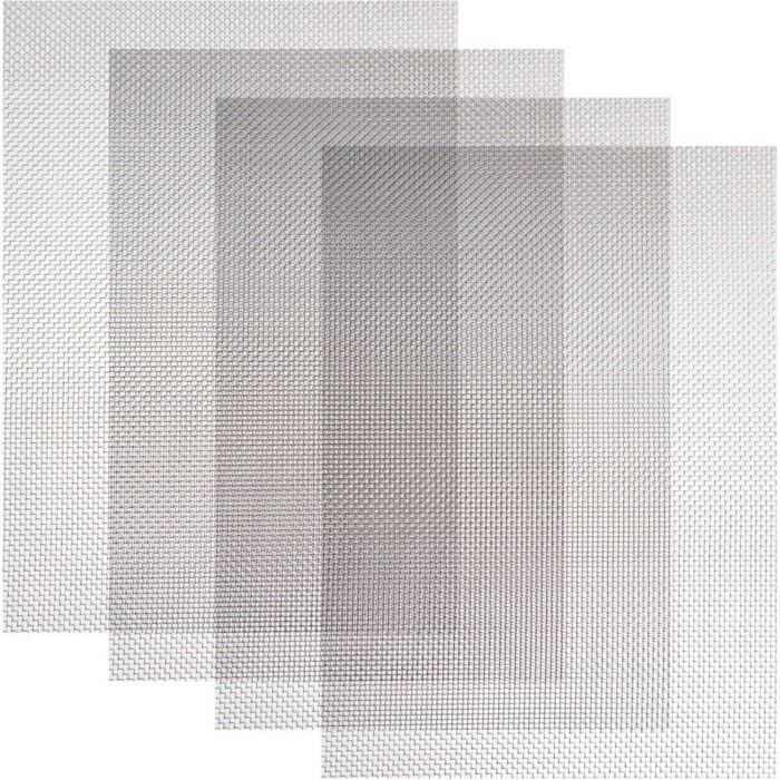 4pcs Grillage - Anti rongeurs et insectes Acier inoxydable 304 - Ventilation et filtration - Maille 20 1mm 4pcs Grillage - Anti rongeurs et insectes Acier inoxydable 304 - Ventilation et filtration - Maille 20 1mm