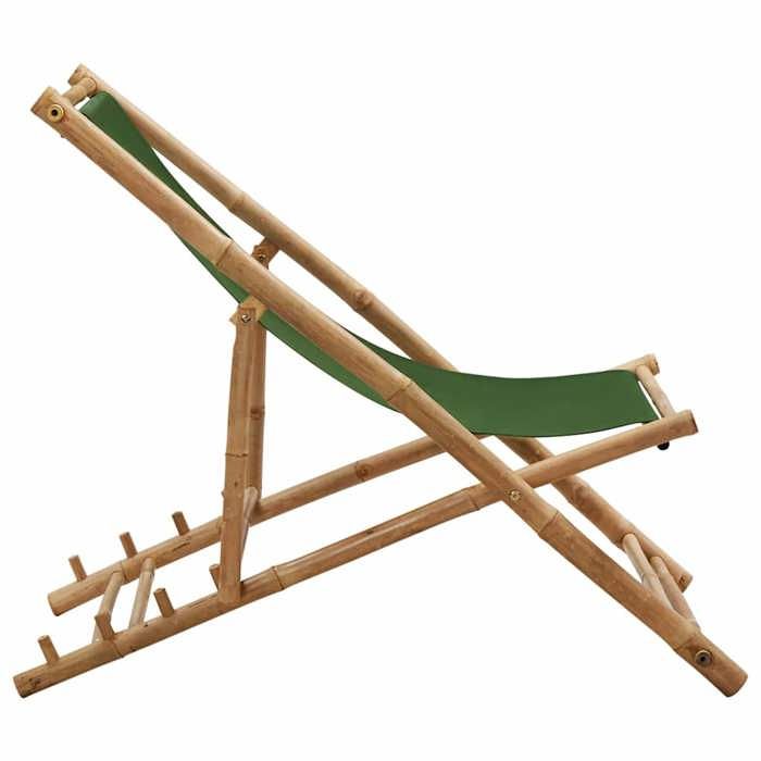 Bestseller Vert Chaise de terrasse(1 pc) - Siège Balcon arrière-cour Bambou et toile Vert C9191128994