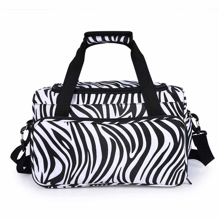 Sac à Outils de Coiffure pour Salon Sac à Main à Rayures Zébrées Parfait pour Sèche Cheveux Lisseur 35 x 20 x 24 cm