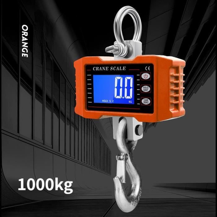 Échelle De Grue Numérique 440 Lb / 200 Kg - Mini Peson Suspendu Avec Crochet Inox LCD Rouge
