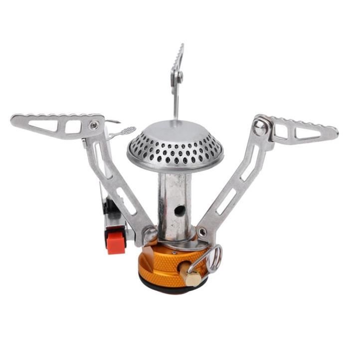 Generic Réchaud à Gaz Portable Et Pliable Ultra Léger Pour Camping, Randonnée, Voyage, Pique-Nique & Plein Air – Mini Fourneau Brûleur Butane Compact, Flamme Réglable & Sac De Rangement – Idéal Cuisine