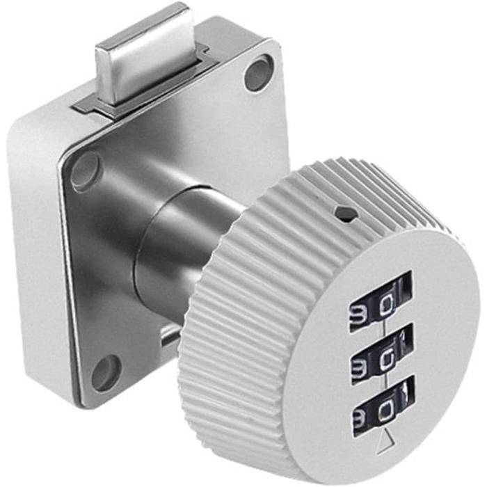 Serrure à Combinaison 4 Cadrans FJM Security - Serrure à Came Ronde 5/8", Noire, Sans Pile