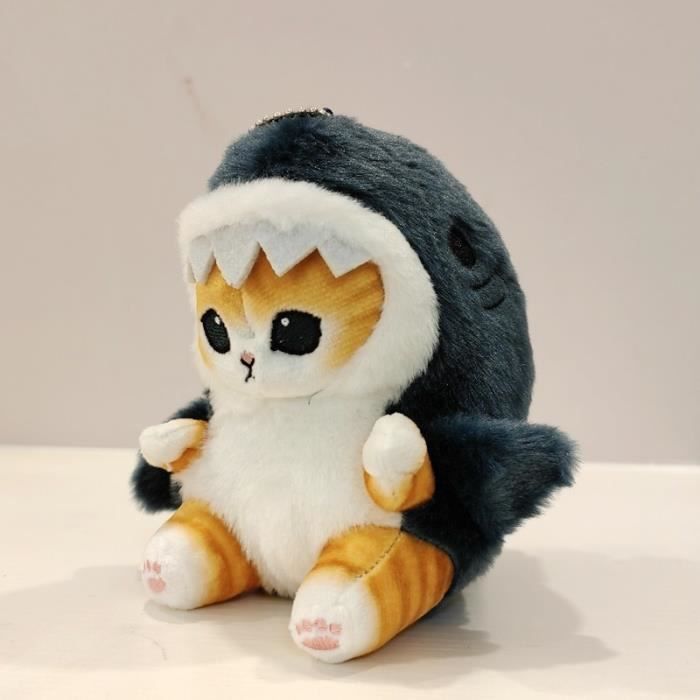 Bleu - 13 cm - Poupée en peluche requin et chat frit, Belle poupée