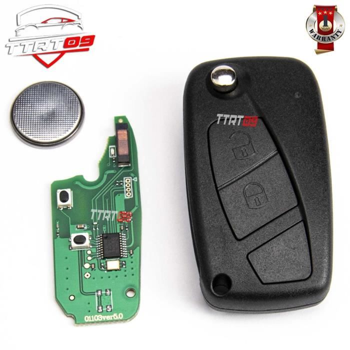 CLÉ TÉLÉCOMMANDE 2 BOUTON POUR FIAT GRANDE PUNTO BRAVO STILO PANDA ULYSSE 433MHZ