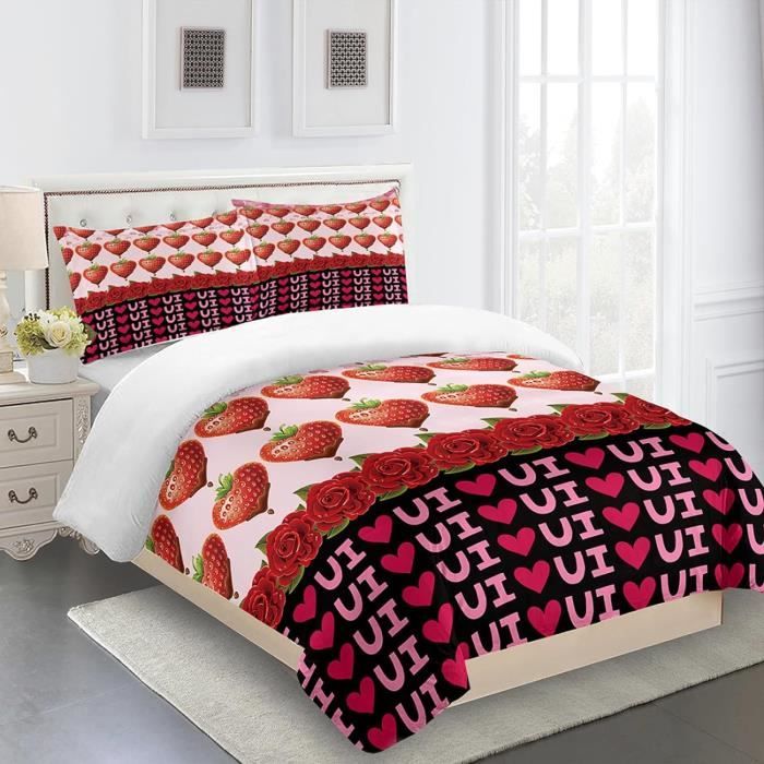 Housse De Couette 155x220 YURKO Polyester Coton Housse De Couette Fille Avec Des Roses Rouges 220X240 Cm Avec 2 Taies D'oreiller 65X65Cm Housse Couette 220X240 Pas De Repassage Housse De Couette 220x155 Housse De Couette 155x220 YURKO Polyester Coton Housse De Couette Fille Avec Des Roses Rouges 220X240 Cm Avec 2 Taies D'oreiller 65X65Cm Housse Couette 220X240 Pas De Repassage Housse De Couette 220x155