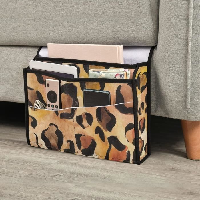 Organiseur De Chevet Suspendu Avec Crochets - Panier Orange Pour Livres, Téléphone - Pour Lit, Bureau, Dortoir