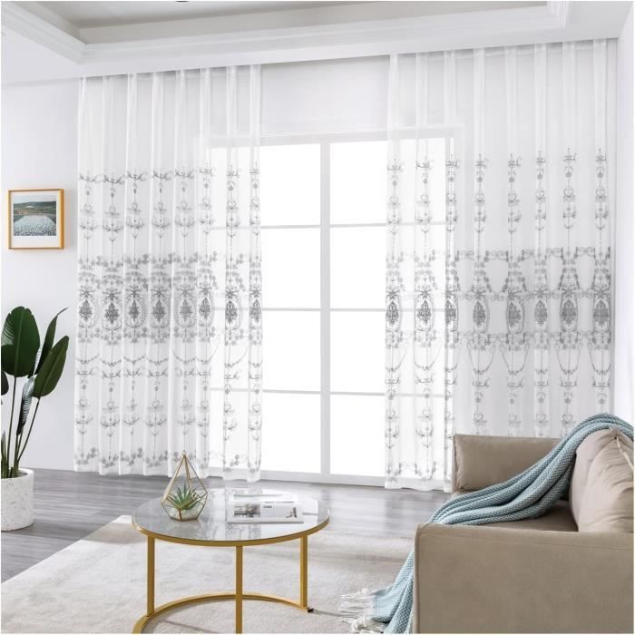 2X Rideaux Transparents Blancs de Fenêtre 108 Pouces de Long 2 Panneaux 2X Rideaux Transparents Blancs de Fenêtre 108 Pouces de Long 2 Panneaux