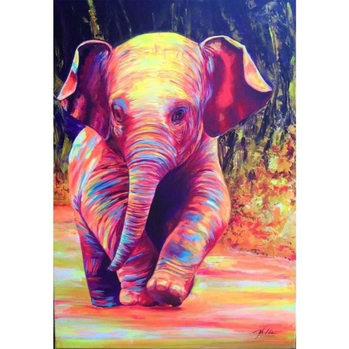 Kit De Peinture Diamant 5D Éléphant - 30x40 Cm, Toile HD Complète - Art Thérapie, Décoration Maison
