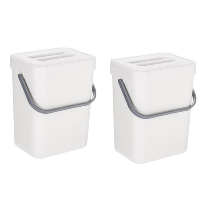 Lot De 2 Poubelles Rectangulaires 20 L - Design Minimaliste, Solides Et Pratiques Partout !