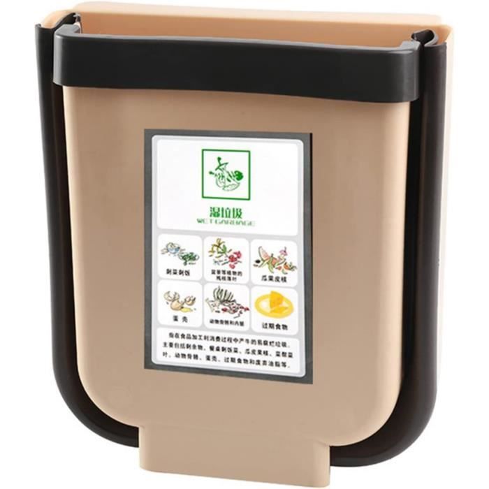 Petit Bac à Compost Mural 3L - Poubelle De Cuisine Suspendue Sans Odeur - Idéal Plan De Travail Ou Sous évier - Avec Couvercle Anti-mouches