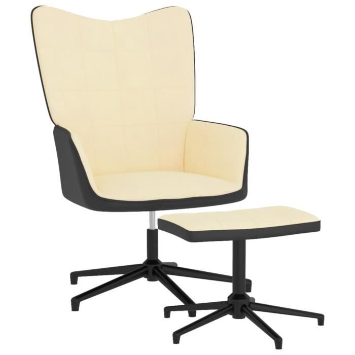 fauteuil de relaxation scandinave mvs - blanc - velours et pvc - confort optimal