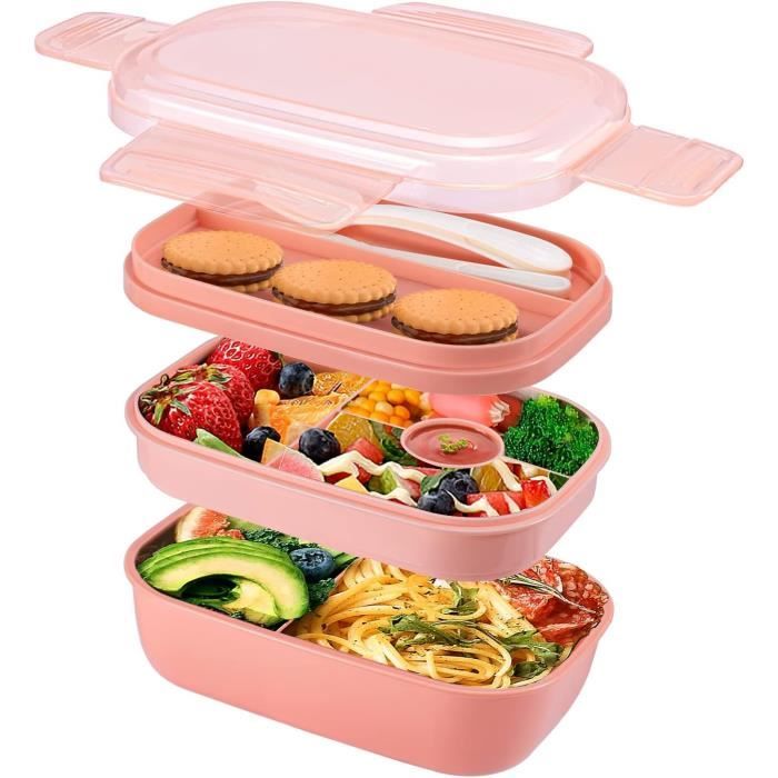 Tohoee Boite Bento Lunch Box 1300ml Boite Repas Box Enfant Adulte Sans BPA avec Bol de