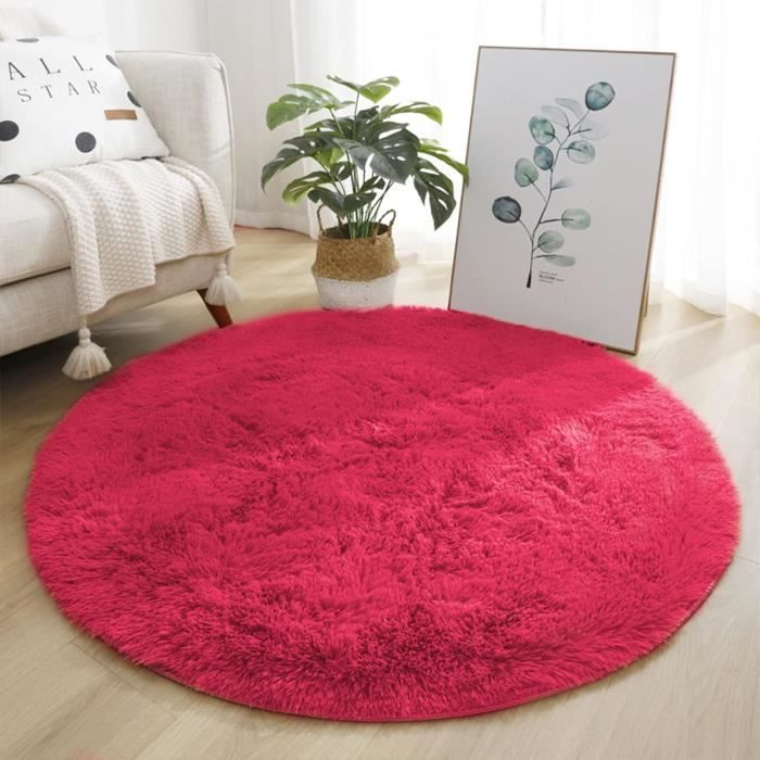 Wokii Tapis Enfant Rond Football à Poils Profonds - Tapis Décoratif Lavable Pour Chambre