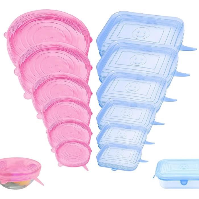 12 Couvercles En Silicone Alimentaire - Multifonction, étanches, Lavables Au Lave-vaisselle, Multicolores - Pour Conservation, Micro-ondes, Four - 5