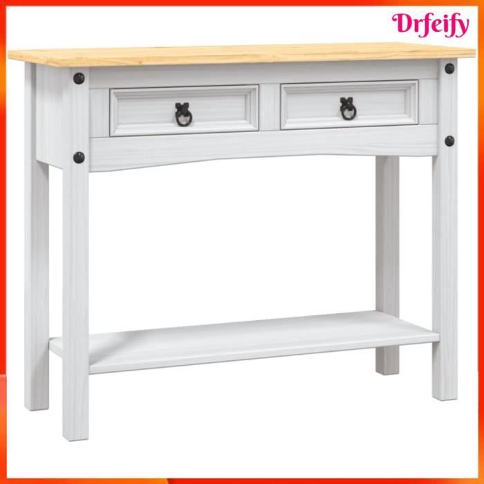 Ayhao Table console Gamme Corona Pin mexicain Blanc 90x34 5x73 cm 123456