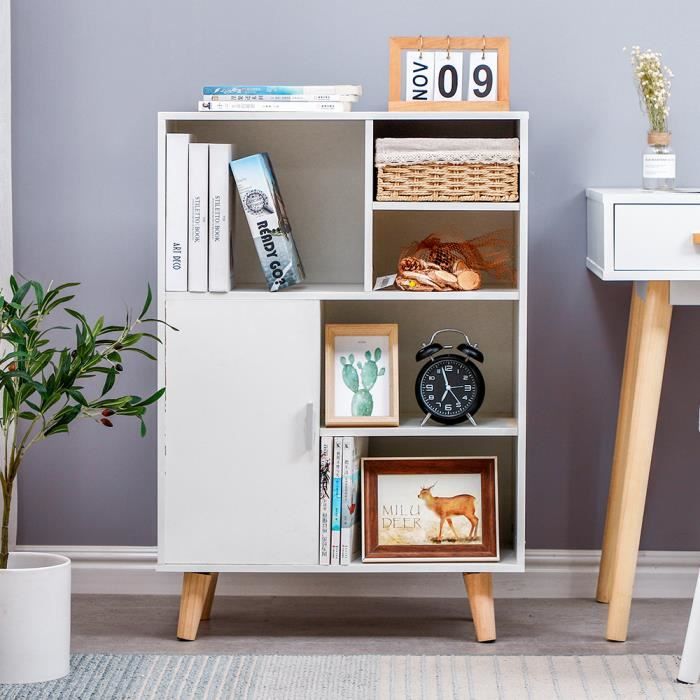 Luxs Bibliotheque Commode Scandinave Meuble Etages Rangement Multi