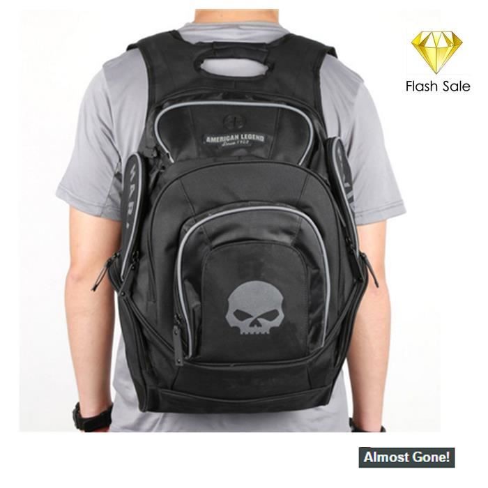 Harley Davidson Hommes crane Liberte Sac a dos ecole BP1924S BLACK