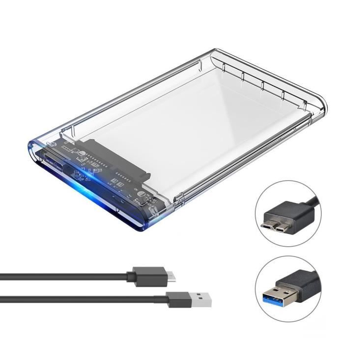 Boîtier Externe Pour Disque Dur/SSD 2.5" USB 3.0 – Compatible SATA, 7/9.5 Mm, UASP/TRIM