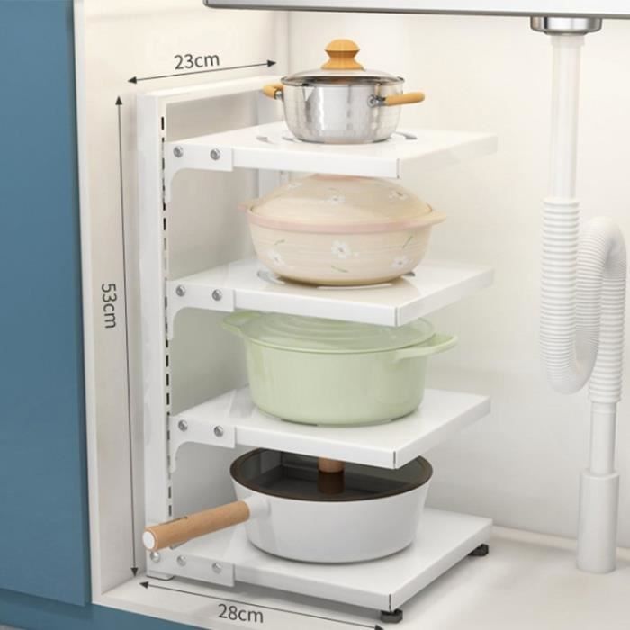 Étagère de rangement réglable pour casseroles et poêles, étagère en métal  RapDuty, support pour casseroles et légumes, armoire de cuisine, 2/3  niveaux, EvaluT1 - AliExpress