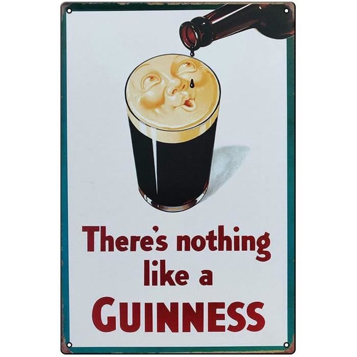 Plaque Métal Guinness Vintage 15x10cm - Décor Pub UK Pour Cuisine, Bar Ou Mancave