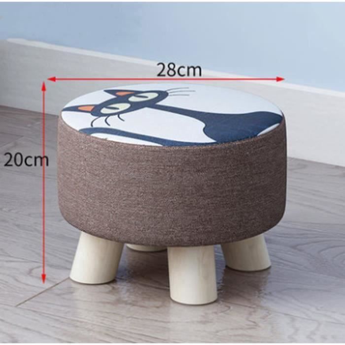 Tabouret Vintage En Bois Fait Main Pour Enfant Français 3 Pieds Peints En Bleu Et Rouge 4123