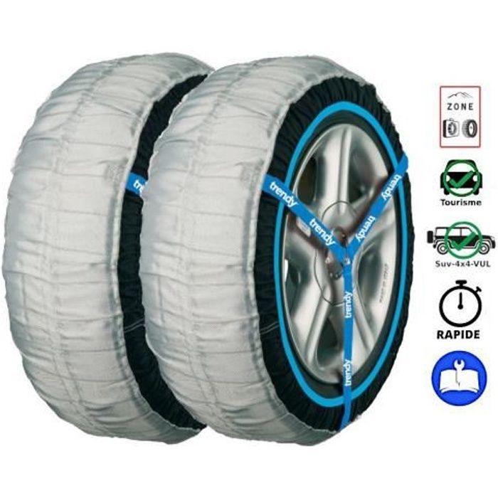 Chaussette chaine neige textile pneu 225/40R18 haute résistance