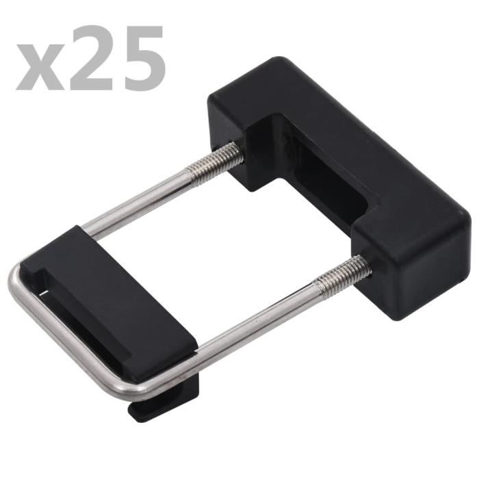Jeu de connecteurs en U VIDAXL N° 1 Acier inoxydable Poteau 60x40 mm 25 ensembles