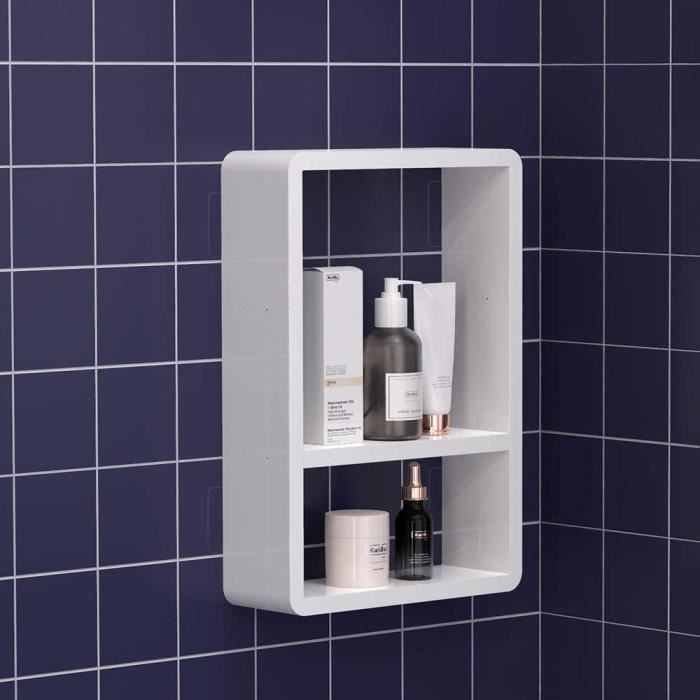 étagère murale cube en plastique de salle de bains - blanc - contemporain - design