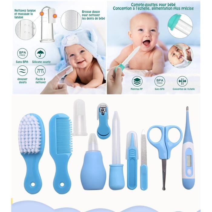 10pcs Trousse De Soin Pour Bebe Naissance Set De Toilette Bebe Confort Sans Bpa Non Toxique Cdiscount Puericulture Eveil Bebe