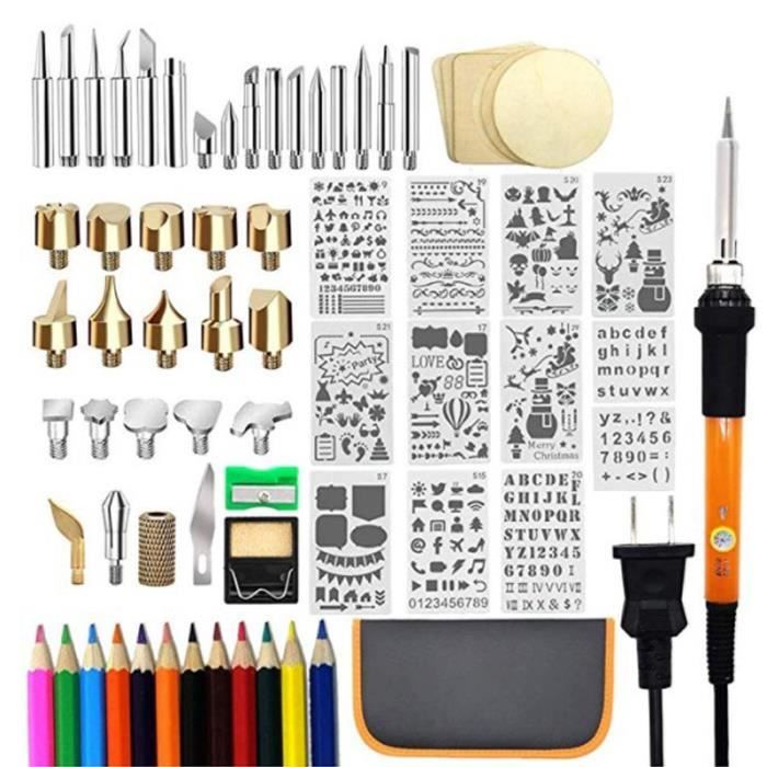 Poste a souder,Ensemble de soudage et sculpture sur bois 60W,82 pièces ...