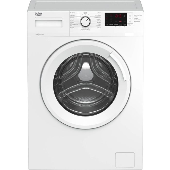 Lave-linge hublot BEKO WUE7212W1W Blanc - 7kg - 1200 trs/min - 74 dB