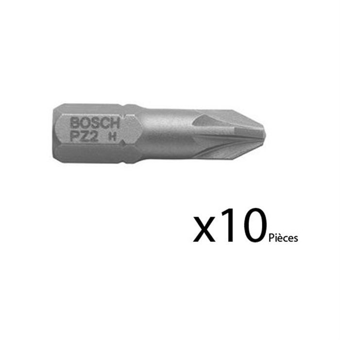 BOSCH 10 Embouts cruciforme PZ 2 Forme C 6.3 - vue 6