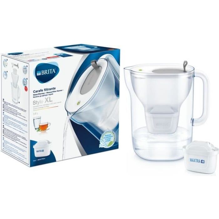 incluse BRITA Carafe Filtrante Style 2.4L 1 Cartouche Filtrante MAXTRA Gra...