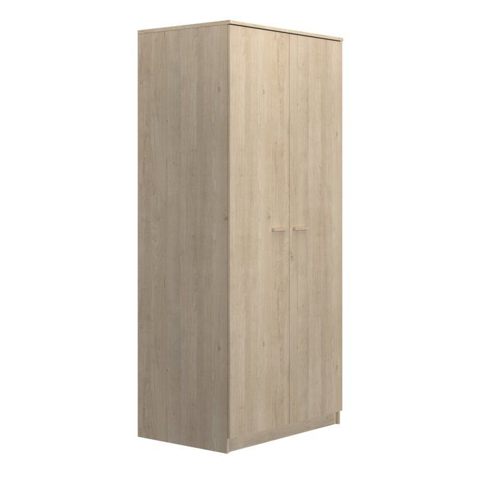 Armoire 2 portes L91cm - 91 cm X 60 cm X 200 cm - TULLE Chêne