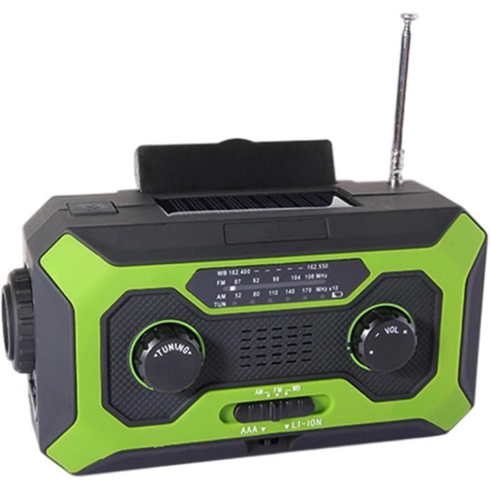 Radio solaire d'urgence am/fm/noaa, radio météo, 1... – Grandado