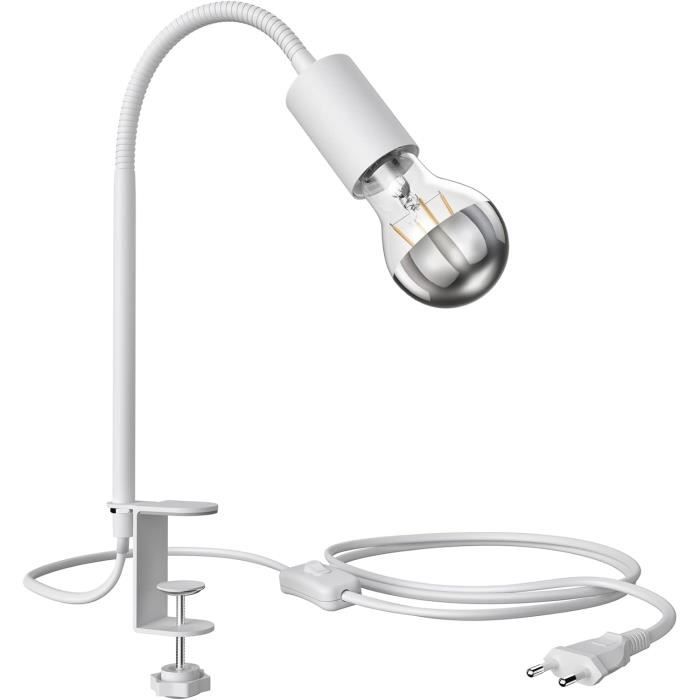 Lampe à Pince Avec Col De Cygne LED 3W - Flexible Et Orientable - Pour Bureau, étagère, Table De Chevet