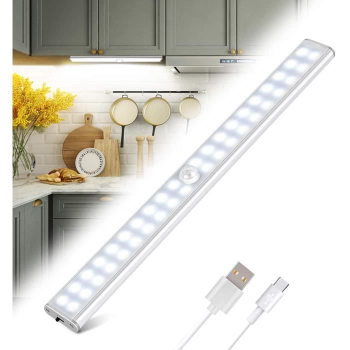 Lampe de Placard,lumiere placard,LED Lumi/ère dArmoire D/étecteur de Mouvement USB Rechargeable pour Placard Armoire Escalier Penderie Cuisine Tiroi
